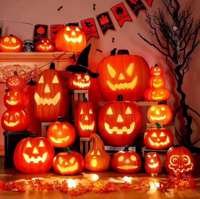 citrouille d'halloween a led