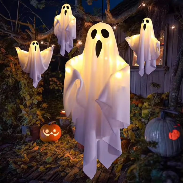 fantome suspendu d'halloween led